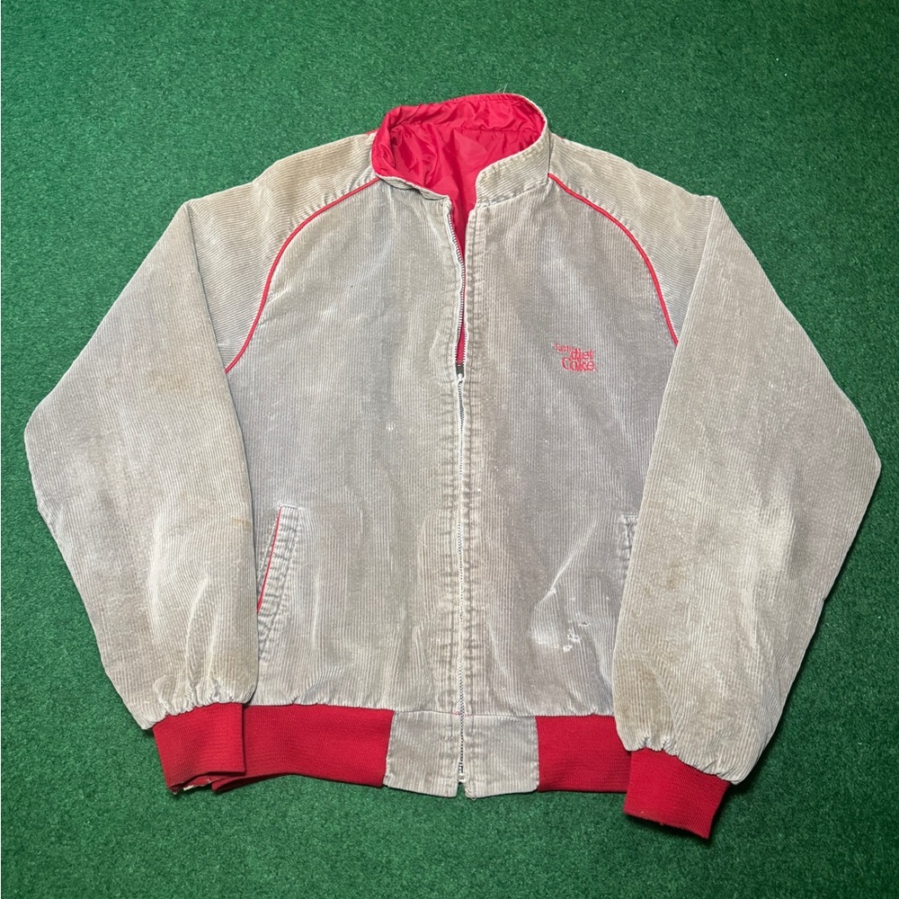 Vintage 80s 90s Coca Cola Promo Corduroy Full Zip Retro XL Jacket